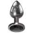 Evolved Black Gem - set plug anale metallico - pietra nera - argento
