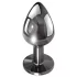 Evolved Black Gem - set plug anale metallico - pietra nera - argento
