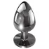 Evolved Black Gem - set plug anale metallico - pietra nera - argento