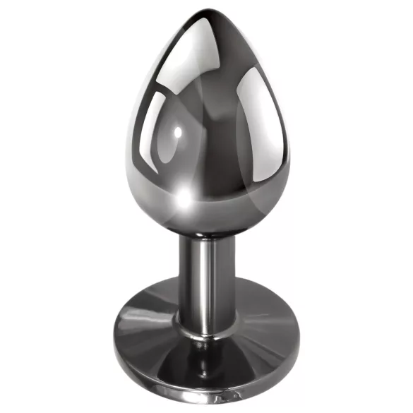 Evolved Black Gem - set plug anale metallico - pietra nera - argento