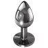 Evolved Black Gem - set plug anale metallico - pietra nera - argento
