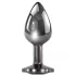 Evolved Black Gem - set plug anale metallico - pietra nera - argento