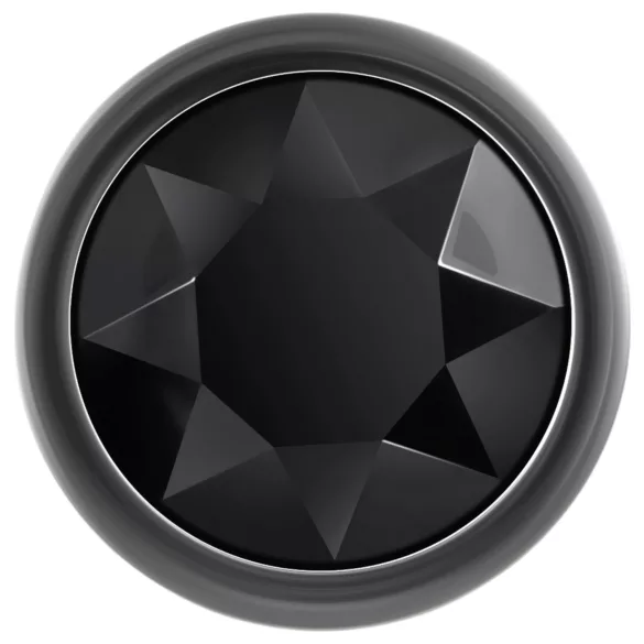 Evolved Black Gem - set plug anale metallico - pietra nera - argento