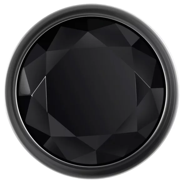 Evolved Black Gem - set plug anale metallico - pietra nera - argento