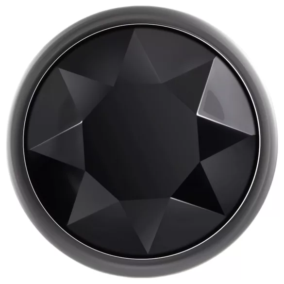 Evolved Black Gem - set plug anale metallico - pietra nera - argento