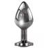Evolved Black Gem - set plug anale metallico - pietra nera - argento