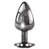 Evolved Black Gem - set plug anale metallico - pietra nera - argento