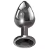 Evolved Black Gem - set plug anale metallico - pietra nera - argento
