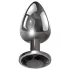Evolved Black Gem - set plug anale metallico - pietra nera - argento