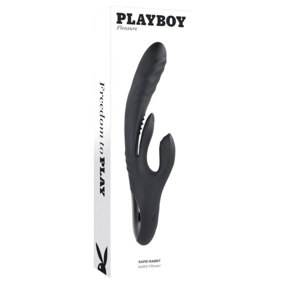 Playboy Rapid Rabbit - vibratore rabbit clitoride ricaricabile - nero