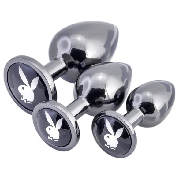 Playboy - set plug anale - 3 pezzi - argento