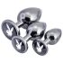 Playboy - set plug anale - 3 pezzi - argento