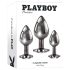 Playboy - set plug anale - 3 pezzi - argento