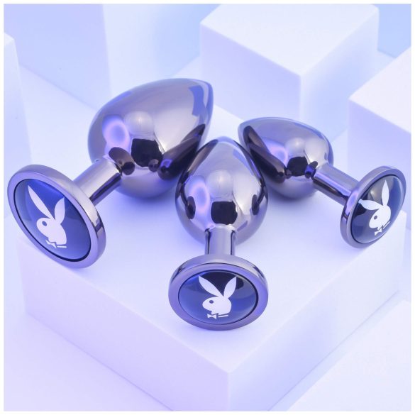 Playboy - set plug anale - 3 pezzi - argento