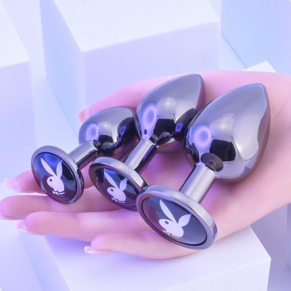 Playboy - set plug anale - 3 pezzi - argento