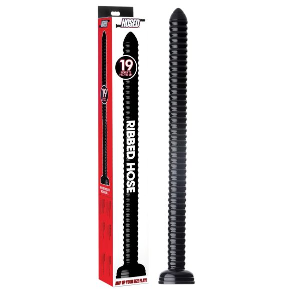 HOSED Tubo Rigato 19 - Dildo Anale a Ventosa (Nero)