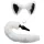 TAILZ - plug anale con coda volpe e cerchietto - nero bianco