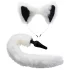 TAILZ - plug anale con coda volpe e cerchietto - nero bianco