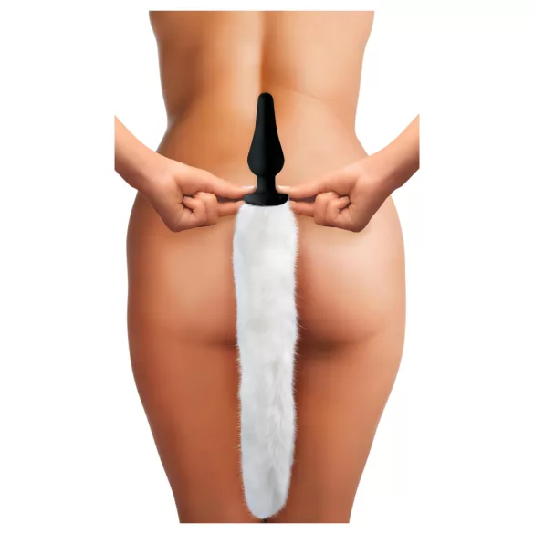 TAILZ - plug anale con coda volpe e cerchietto - nero bianco