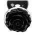 Booty Sparks Black Rose - plug anale in alluminio - argento nero