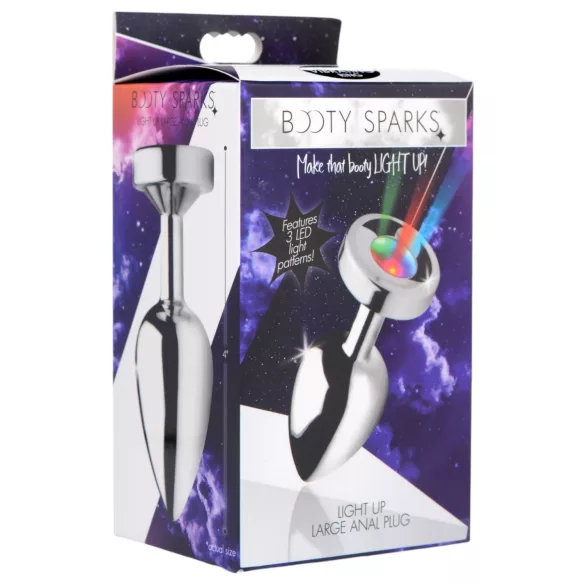 Booty Sparks - plug anale luminoso - grande - argento