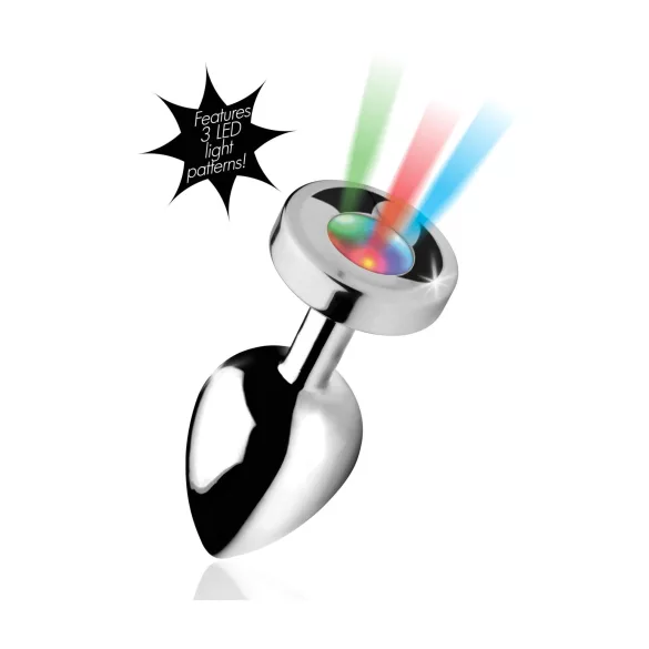 Booty Sparks - plug anale luminoso - grande - argento