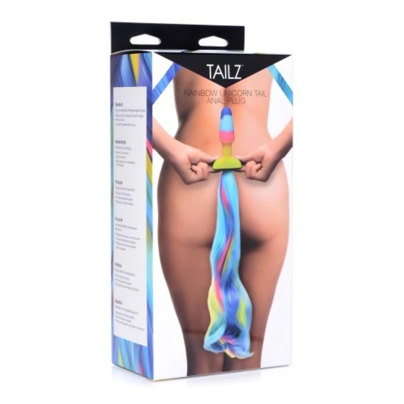 TAILZ - plug anale unicorno - silicone - coda arcobaleno