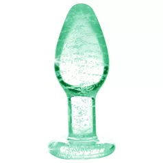   Booty Sparks Glow in the Dark L - plug anale in vetro (trasparente)