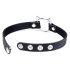 Master Series Kinky Kitty - collare con testa di gatto e anello (nero)