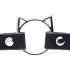 Master Series Kinky Kitty - collare con testa di gatto e anello (nero)