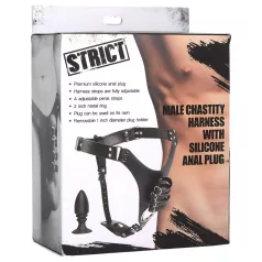 Strict - cintura di castità uomo con plug anale - nero