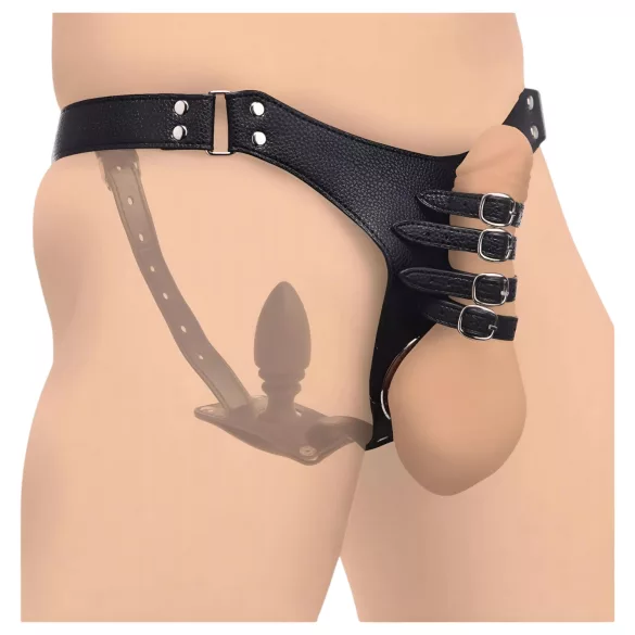 Strict - cintura di castità uomo con plug anale - nero