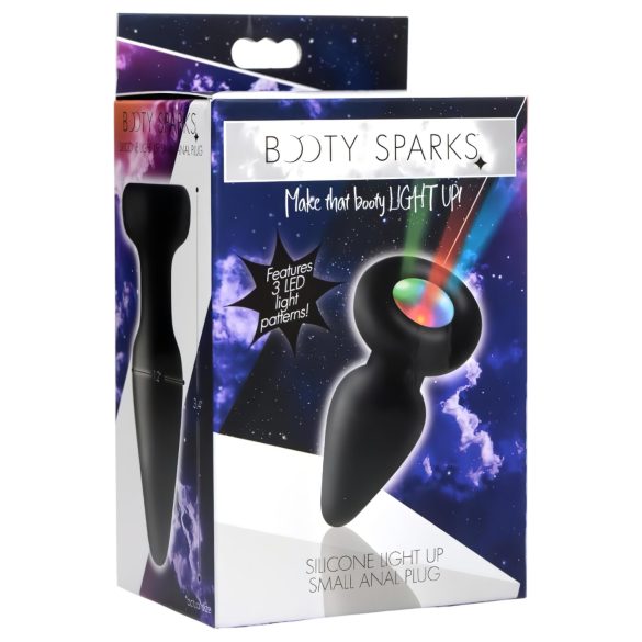 Booty Sparks - plug anale luminoso in silicone nero
