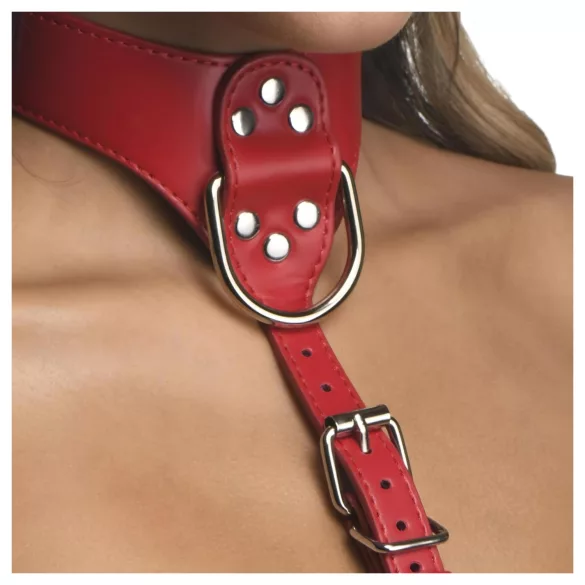 Strict - imbracatura corpo a collare (rosso) - M/L