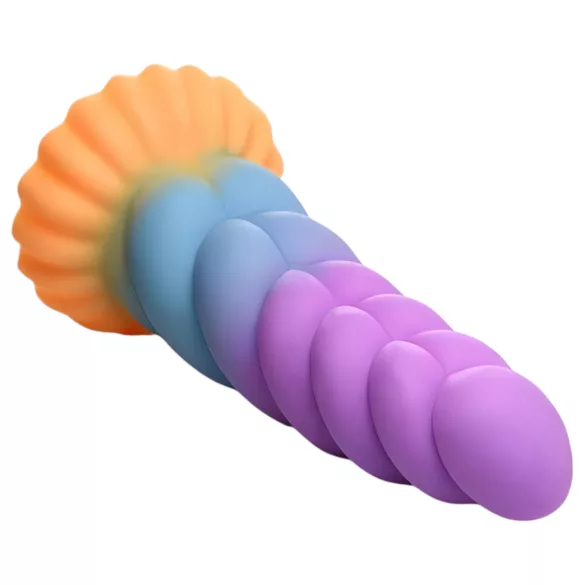 Creature Cocks Mystique - dildo unicorno 21cm - viola giallo