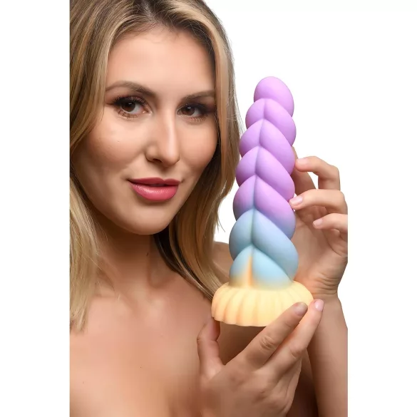 Creature Cocks Mystique - dildo unicorno 21cm - viola giallo