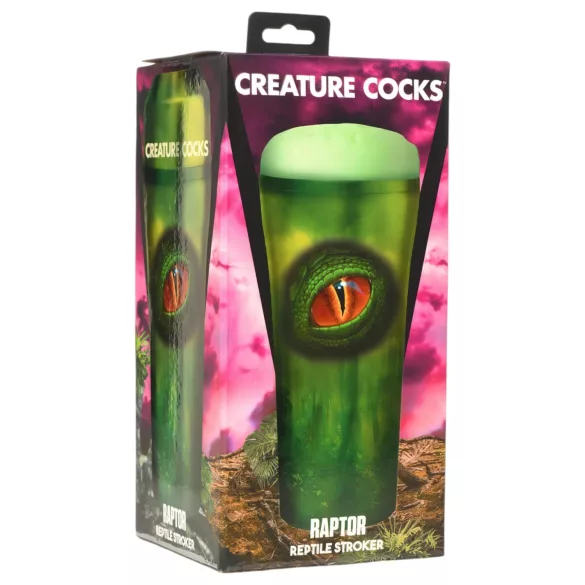 Creature Cocks Raptor - cazzo di rettile in custodia per vagina artificiale (nero-verde)