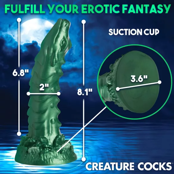 Creature Cocks Cockness Monster - dildo realistico in silicone - verde