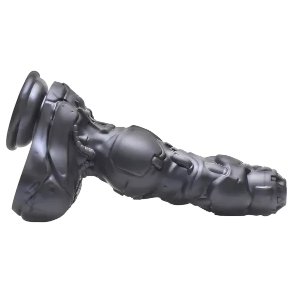 XR Brands Cyborg cock - vibratore maschile spingente - telecomando - argento