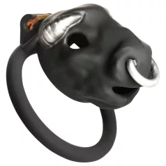   Master Series Bull - gabbia per pene con testa di toro (nera)