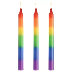 XR Brands - candela per il corpo BDSM - arcobaleno (3 pz)