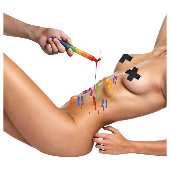 XR Brands - candela corpo BDSM - set arcobaleno - 3 pezzi