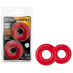 Stay Hard Donuts - set di anelli fallici - silicone rosso