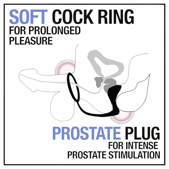 Anal Adventures Platinum - dildo anale con anello fallico - nero