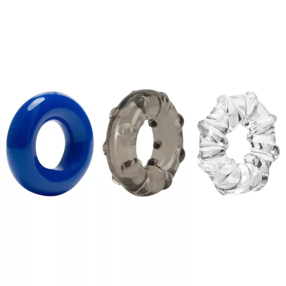 Stay Hard - set anelli fallo vari - silicone colorati - 3 pezzi