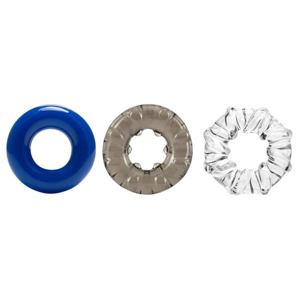 Stay Hard - set anelli fallo vari - silicone colorati - 3 pezzi