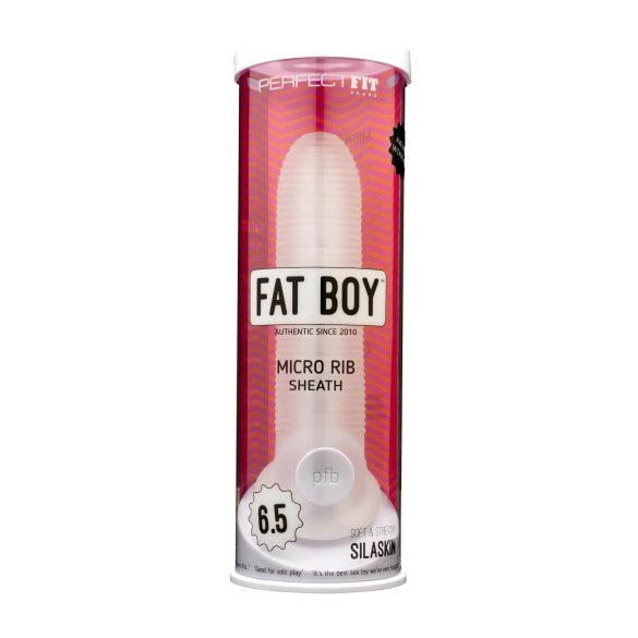 Fat Boy - guaina per pene micro rigata 17cm - bianco