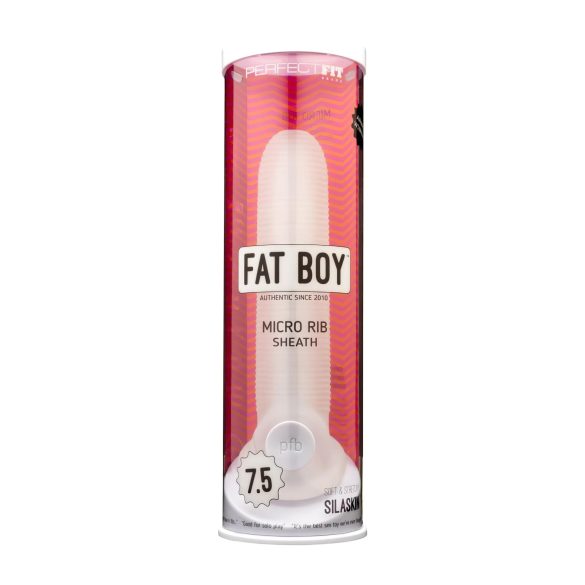 Fat Boy Micro Ribbed - Guaina Fallica (19 cm) - Bianco