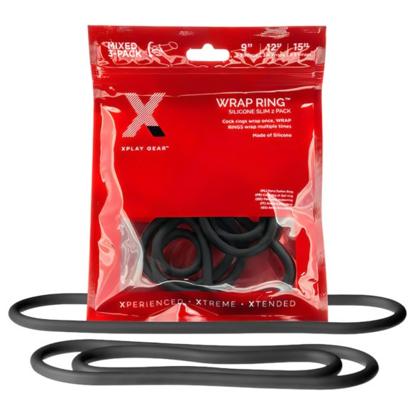 Set di Anelli Sottili - Perfect Fit Slim Wrap - nero (3 pezzi)