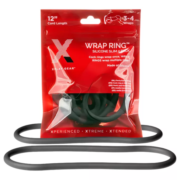 Perfect Fit Slim Wrap 12 - anello fallico sottile - nero (30cm)